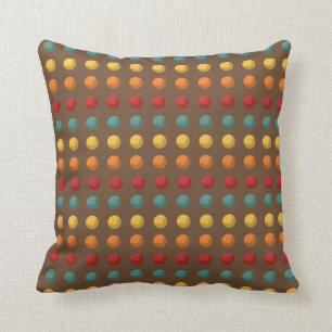 braun, orange, gelb, Aquamarine Punkte Kissen