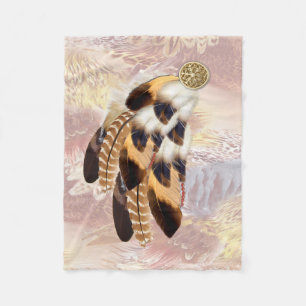 Braun Pelican oder Hawk Federn Trauzeuge Geschenk Fleecedecke