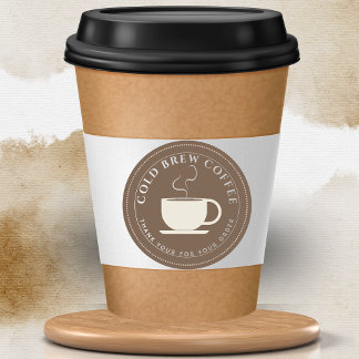 Braun Personalisierte Kaffee Branding Runder Aufkleber