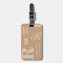 Braun Personalisiertes Monogramm, Typografie Initi Gepäckanhänger