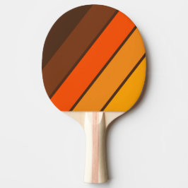 Braun Retro fett Streifen Tischtennis Schläger
