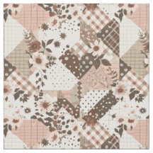 Braun-Rosa-Landhaus-Quilt im Vintage-Stil