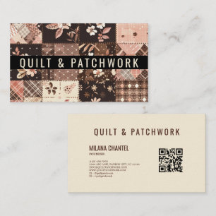 Braun Rosa Quilt Patchwork Handmade Kleidung Visitenkarte