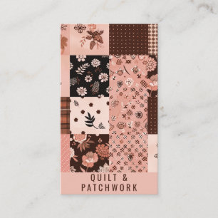 Braun Rosa Quilt Patchwork Handmade Kleidung Visitenkarte