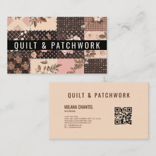 Braun Rosa Quilt Patchwork Handmade Kleidung Visitenkarte