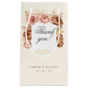 Braun Rose Hochzeit danke Ihnen kleine Geschenktas Geschenktüte