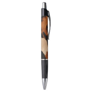 Braun Schwarz Creme Faux-Kuh-Druck Kugelschreiber