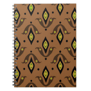 Braun, schwarz, Fleur-de-lys Spiral Notebook Notizblock