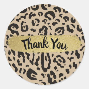 Braun Schwarz Gepard Leopard Tier Print Party Runder Aufkleber