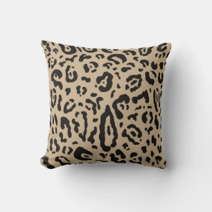 Braun & Schwarz Gepard Leopard Tierprint  Kissen