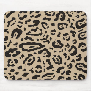 Braun & Schwarz Gepard Leopard Tierprint Mousepad