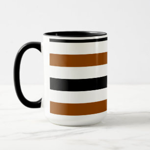 Braun Schwarz und weiß gestreiftes Design Tasse