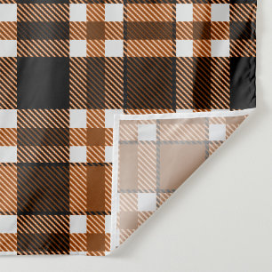 Braun Schwarz Weiß Flanell Tartan Muster Design Stoff