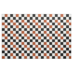 Braun Schwarz Weiß Karomuster Design Stoff