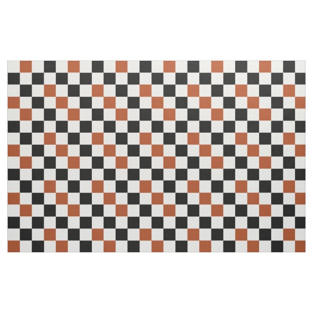Braun Schwarz Weiß Karomuster Design  Stoff (Fat Quarter (45,7 x 55,9 cm))