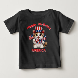 Braun, Schwarz & Weiß Kitten (1r) Patriotisches Ki Baby T-shirt