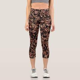 Braun-schwarze Leggings mit Dreieck-Muster