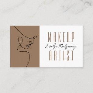 Braun-schwarze QR-Code-Schrift-Makeup-Visitenkarte Visitenkarte