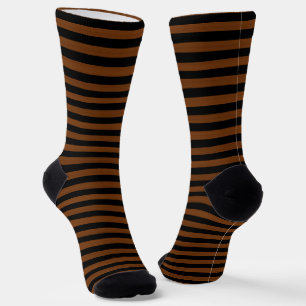 Braun Schwarze Streifen Nahtloses Muster Socken