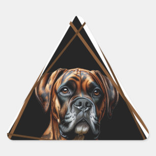 Braun-schwarzer Brindle-Boxer-Labrador-Hund Dreieckiger Aufkleber