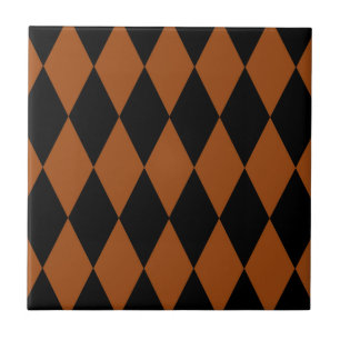 Braun-schwarzes Harlekin-Diamanten-Damengitter-Des Fliese