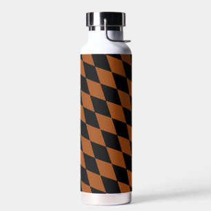 Braun-schwarzes Harlekin-Diamanten-Schachbrett-Des Trinkflasche