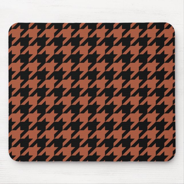 Braun-schwarzes Houndstooth-Karo Mousepad (Vorne)