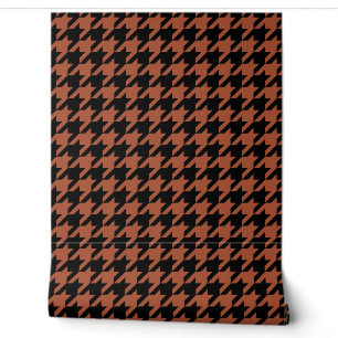 Braun-schwarzes Houndstooth-Karo Tapete