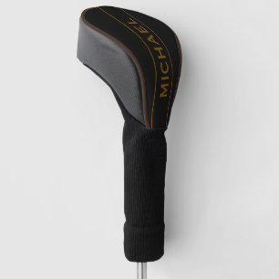 Braun & schwarzes Monogramm und personalisierter N Golf Headcover