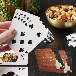 Braun Schwarzes Südwest-Faux-Rindleder Spielkarten