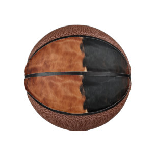 Braun Schwarzes Südwest-Faux-Rindsleder Mini Basketball
