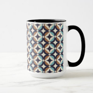 Braun-Teal-Muster im Stil der Mitte des Jahrhunder Tasse