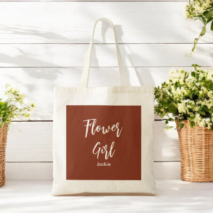 Braun-Terrakotta-Tragetasche für Blumenmädchen als Tragetasche