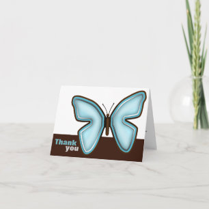 Braun-Türkis-Schmetterling "Dankeschön" Karte