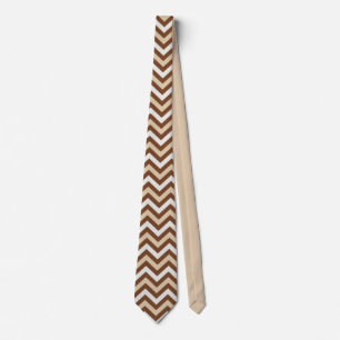 Braun und Beige Chevron Krawatte