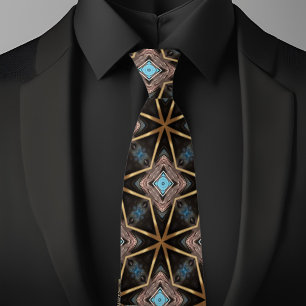 Braun und blau X Muster Necktie Krawatte