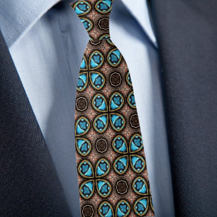 Braun und blau X Muster Necktie Krawatte