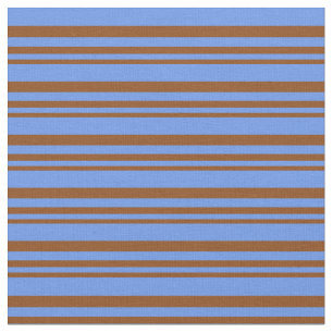 Braun- und Cornflower-Blaues Muster Stoff