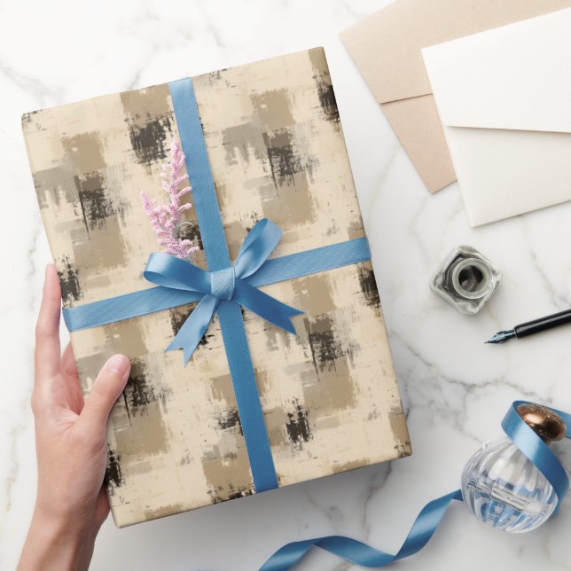 Braun und Creme Abstrakt Geschenkpapier (Schenken)