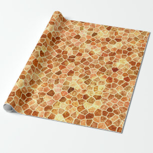 Braun und Creme Cobbled Muster Terrazo Muster Geschenkpapier