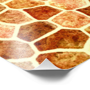 Braun und Creme gepflastertes Patchwork-Terrazomus Fotodruck