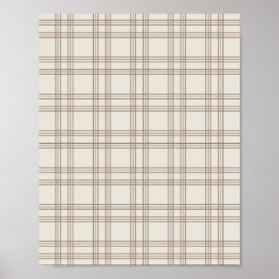 Braun und cremefarben Gingham Poster