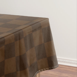 Braun und Dunkelbraun Kariert Zeitlos Warm Vintage Tischdecke