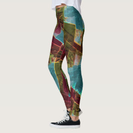 Braun- und gepunktet aussehendes Schnitzwachs Leggings