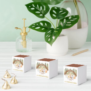 Braun und grüne Waldtiere Baby Shower Geschenkschachtel
