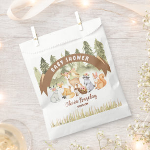 Braun- und Grünholztiere Kinderdusche Geschenktütchen