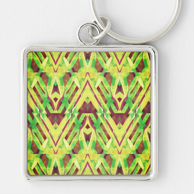 Braun- und Grünmuster Schlüsselanhänger (Vorne)