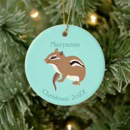 Braun und Minze Green Chipmunk Liebhaber Personali Keramik Ornament