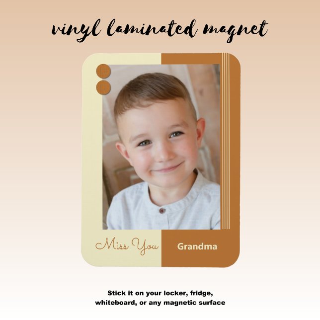 Braun und Sahne vermissen Oma Foto Magnet (Von Creator hochgeladen)