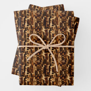 braun und schwarz Abstrakt Geschenkpapier Set